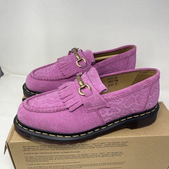 BNIB Dr. Martens Adrian Snaffle Repello Calf Python Emboss Thrift Pink M10 W11 - Picture 4 of 14